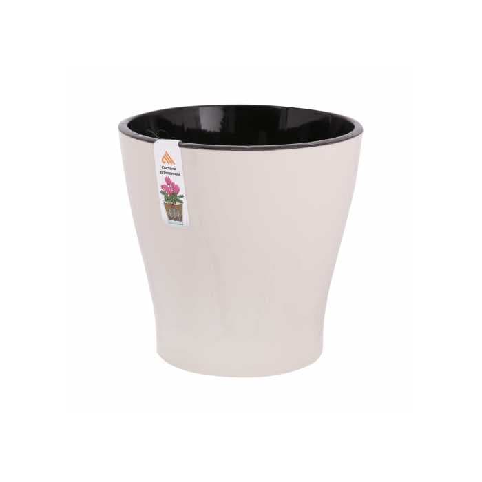 Горшок цветочный "Лея" 5л двойной с автополивом (белый)