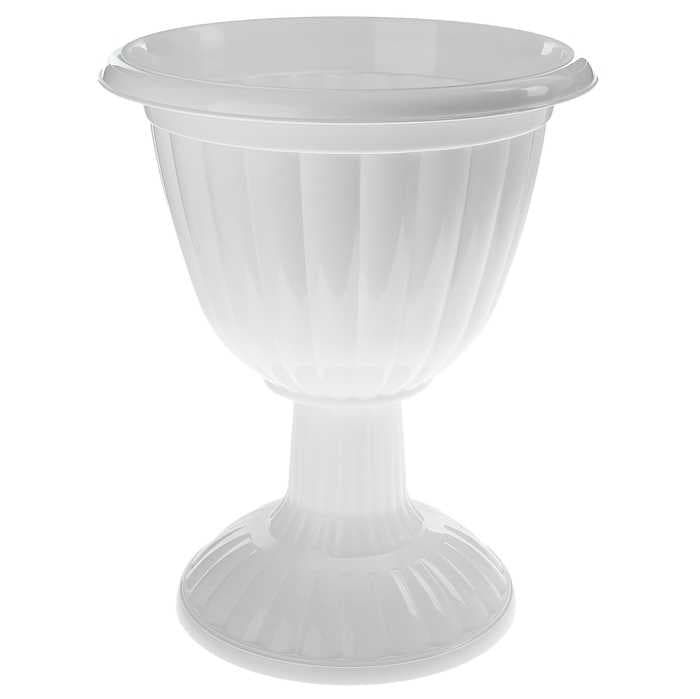 Вазон "Жасмин" на высокой ножке 12л . (белый)