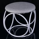 Банкетка круглая (белое серебро)