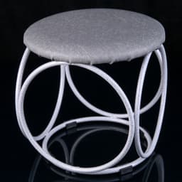 Банкетка круглая (белое серебро)