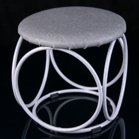 Банкетка круглая (белое серебро)