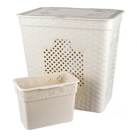 Корзина для белья "Плетенка люкс" 85л белый (М3405)