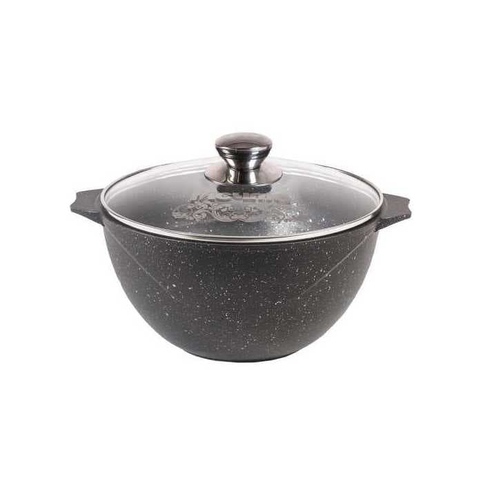 Казан для плова со стеклянной крышкой «Гранит» Granite 5л арт. 55701