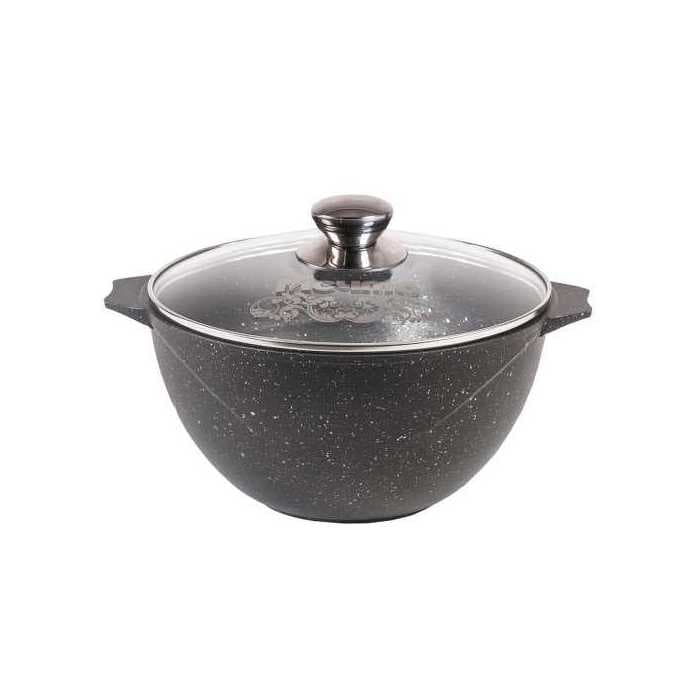Казан для плова со стеклянной крышкой «Гранит» Granite7л арт. 57701