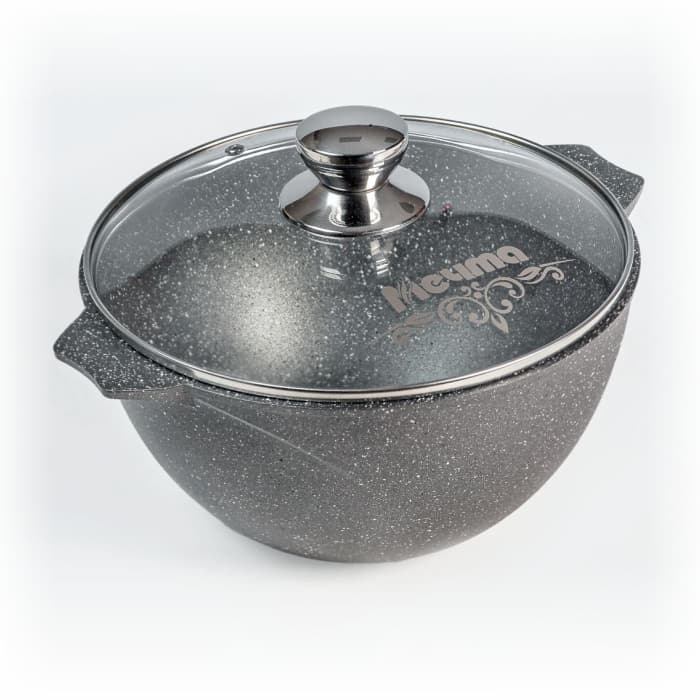 Казан для плова со стеклянной крышкой «Гранит» Granite7л арт. 57701