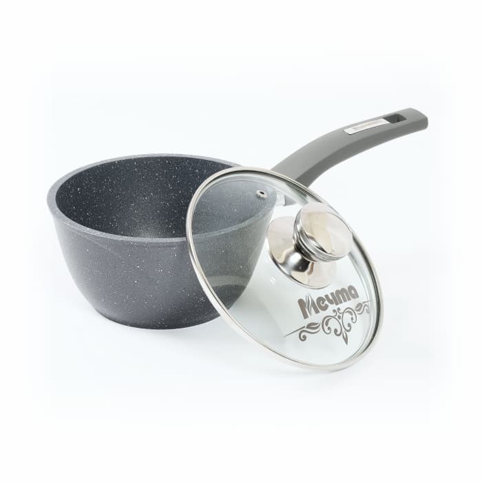 Ковш 1.7 Гранит Granite с несъёмной ручкой и стеклянной крышкой арт. 82701