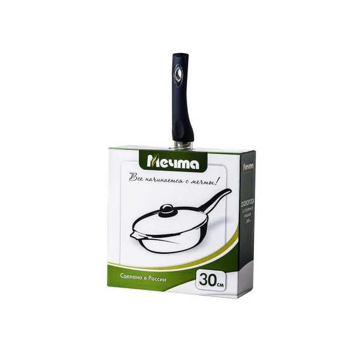 Сковорода со стеклянной крышкой и несъемной ручкой «Гранит» Granite 30см арт. с30701