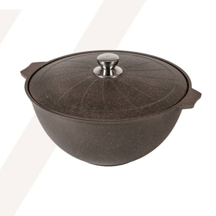 Казан для плова со стеклянной крышкой «Гранит» Brown 10л арт. 510806