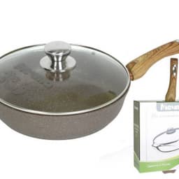 Сковорода со стеклянной крышкой и несъемной ручкой «Гранит» Granite 24см арт. c24701