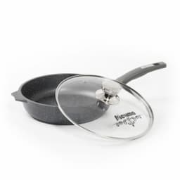 Сковорода со стеклянной крышкой и несъемной ручкой «Гранит» Granite 26см арт. с26701