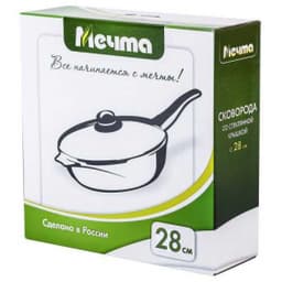 Сковорода со стеклянной крышкой и несъемной ручкой «Гранит» Granite 28см арт. c28701