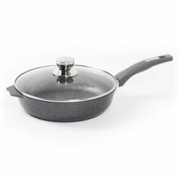 Сковорода со стеклянной крышкой и несъемной ручкой «Гранит» Granite 28см арт. c28701