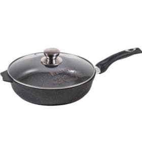 Сковорода со стеклянной крышкой и несъемной ручкой «Гранит» Granite 30см арт. с30701