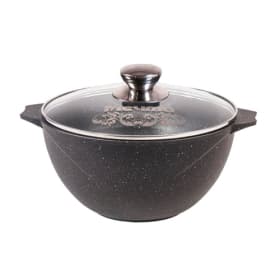 Казан для плова со стеклянной крышкой «Гранит» Black 5л арт. 55802