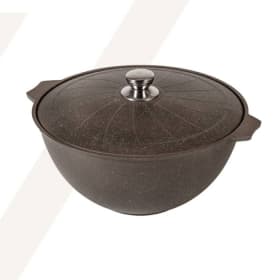 Казан для плова со стеклянной крышкой «Гранит» Brown 10л арт. 510806