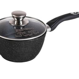 Ковш 1.7 Гранит Black с несъёмной ручкой и стеклянной крышкой арт. 82802