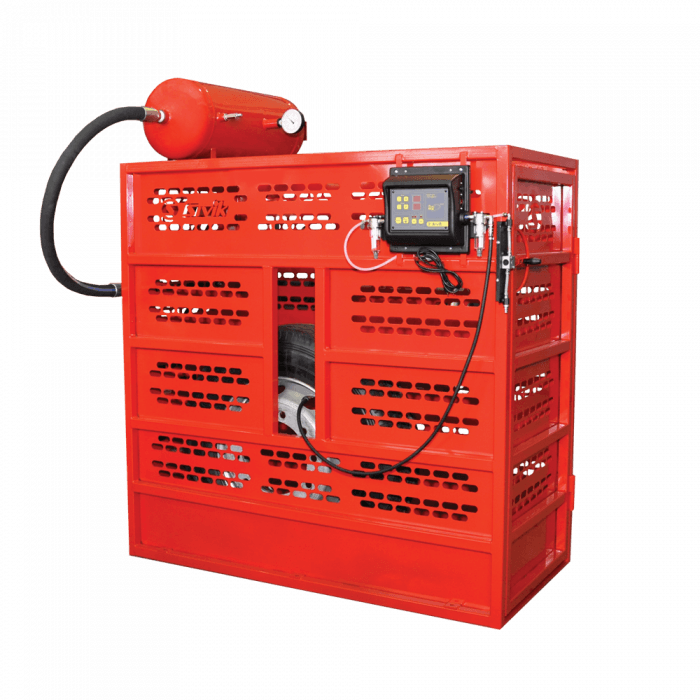 Пост накачивания грузовых колес SIVIK КС-115 (в комплекте: защитная сетка, бустер, устройство автоматического накачивания AirD PRO-10, шланг, пневмозамок)