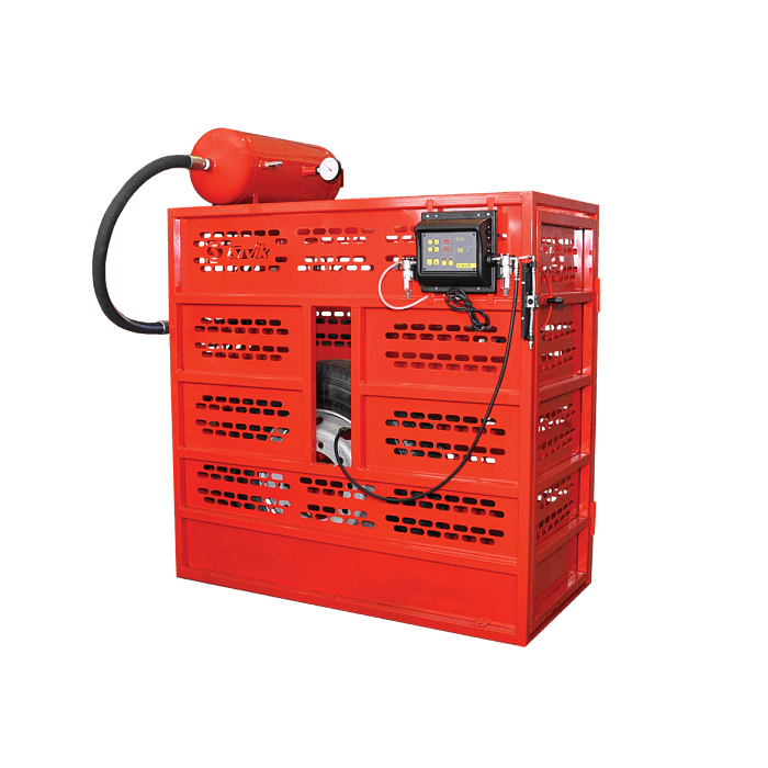 Пост накачивания грузовых колес SIVIK КС-115 (в комплекте: защитная сетка, бустер, устройство автоматического накачивания AirD PRO-10, шланг, пневмозамок)