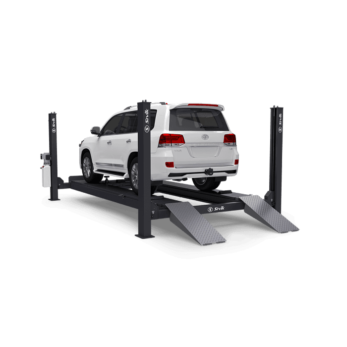 Четырехстоечный электрогидравлический автоподъемник SIVIK ПГА-6500/4 под сход/развал, пневматические фиксаторы, грузоподъемность 6.5т.