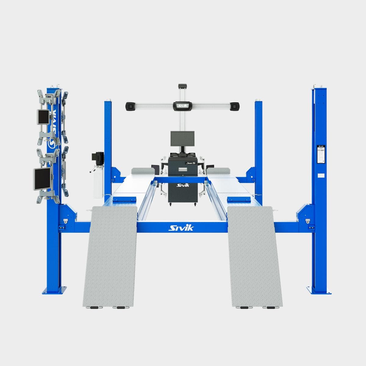 Четырехстоечный электрогидравлический автоподъемник SIVIK ПГА-6500/4 слесарный, пневматические фиксаторы, грузоподъемность 6.5т.