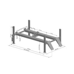 Четырехстоечный электрогидравлический автоподъемник SIVIK ПГА-5000/4 слесарный, пневматические фиксаторы, грузоподъемность 5.0т.