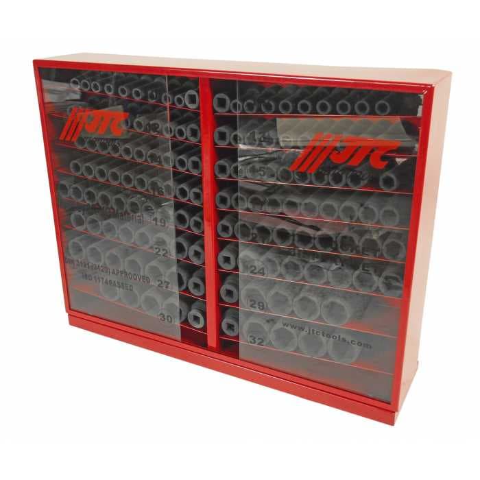 Набор головок торцевых ударных глубоких 6-гранных 1/2" 10-32мм (в металлическом шкафу) 137 предметов JTC /1 JTC-J4137L