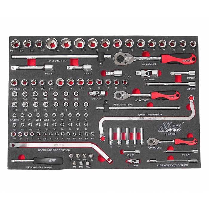 Набор инструмента универсальный, в ложементе (109 предметов) JTC /1/2 JTC-UB1109