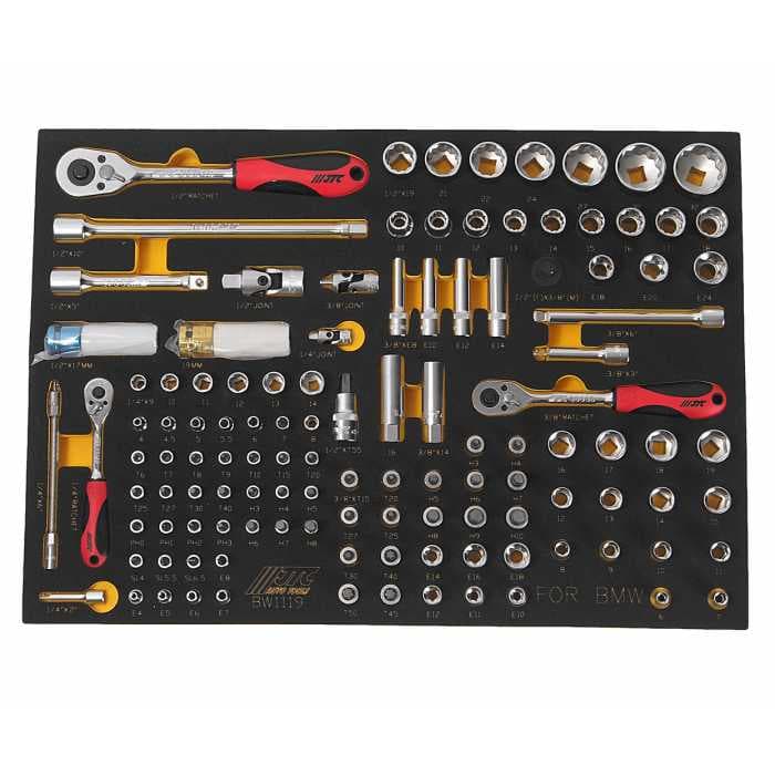 Набор инструмента универсальный, комплектация BMW в ложементе (119 предметов) JTC /1/2 JTC-BW1119