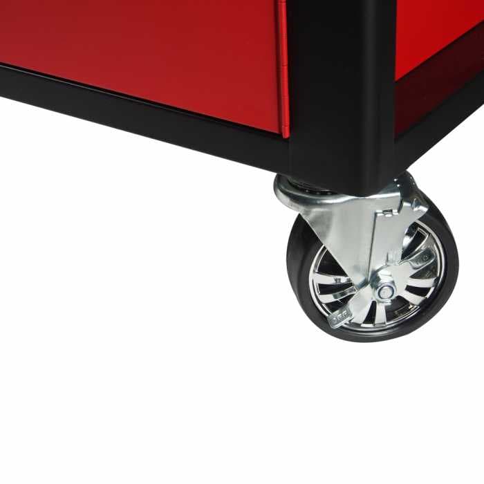 Тележка инструментальная 7 секций, красная на колесах с боковым ящиком JTC /1 JTC-S1067