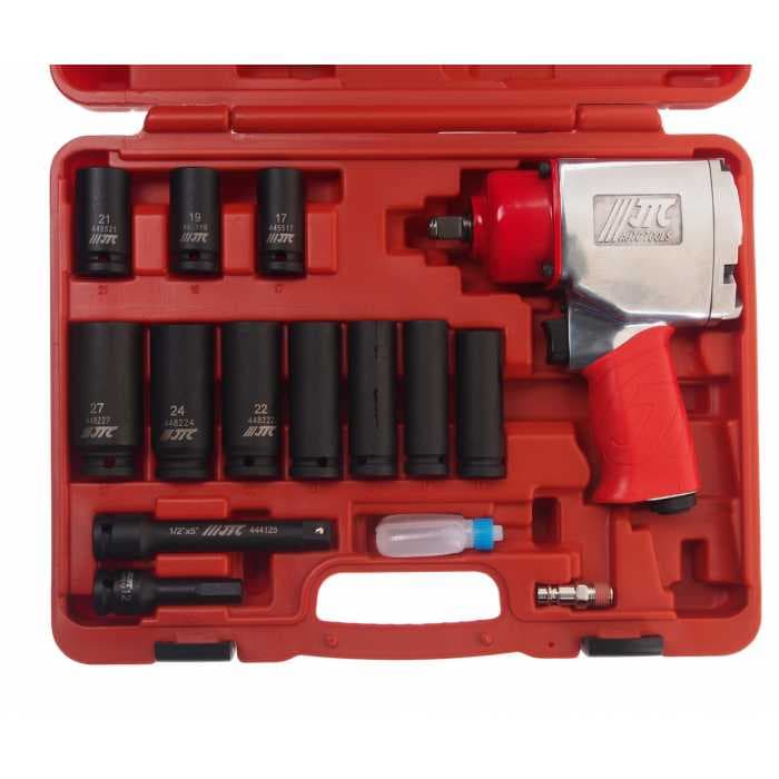 Набор шиномонтажника 15 предметов в кейсе, включает пневмогайковёрт JTC-5812 - 1/2" 1085 Nm JTC /1 JTC-7663K2
