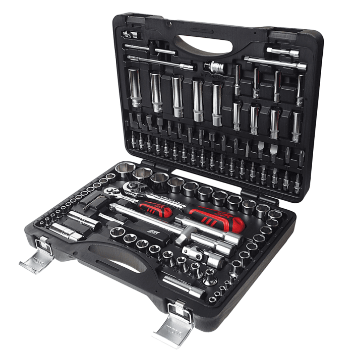 Набор головок торцевых и вставок 1/4" & 1/2" 6-гранных (в кейсе) 110 предметов JTC /1/3 JTC-H110B-B72