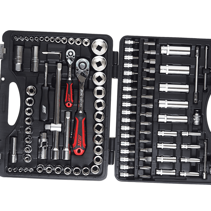 Набор головок торцевых и вставок 1/4" & 1/2" 6-гранных (в кейсе) 110 предметов JTC /1/3 JTC-H110B-B72