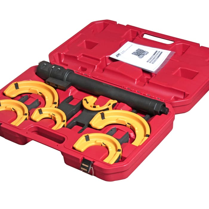 Набор для стяжки пружин усиленный, максимальный ход 317мм (3 пары захватов) в кейсе JTC /1 JTC-4274