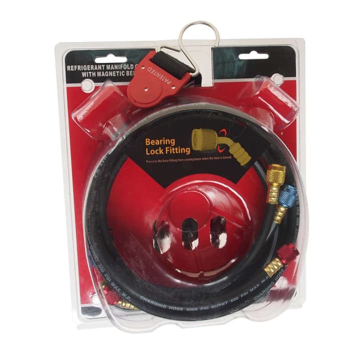 Устройство для заправки автокондиционера с магнитным ремнем (коллектор манометрический для хладагентов R-134a, R-12, R-22) ст.арт JTC-1509 JTC /1 JTC-4499