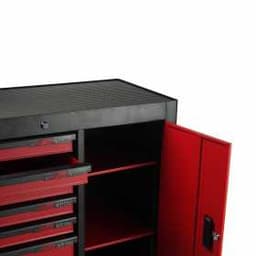 Тележка инструментальная 7 секций, красная на колесах с боковым ящиком JTC /1 JTC-S1067