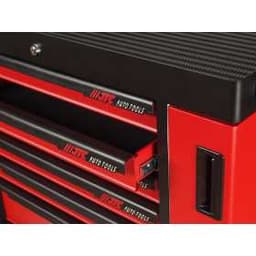 Тележка инструментальная 7 секций, красная на колесах с двумя боковыми ящиками JTC /1 JTC-S1070