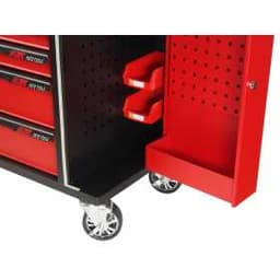 Тележка инструментальная 7 секций, красная на колесах с двумя боковыми ящиками JTC /1 JTC-S1070