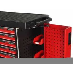 Тележка инструментальная 7 секций, красная на колесах с двумя боковыми ящиками JTC /1 JTC-S1070