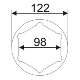 Головка ступичная 6-гранная SW36 х 98мм, длина 117мм (IVECO EURO CARGO и пр.) JTC /1 JTC-5251