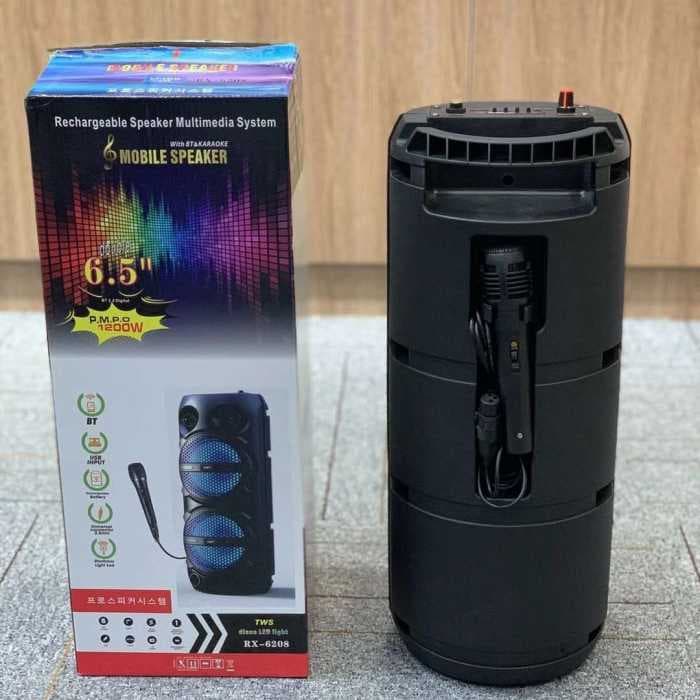 Портативная колонка музыкальный центр RX-6208 + микрофон