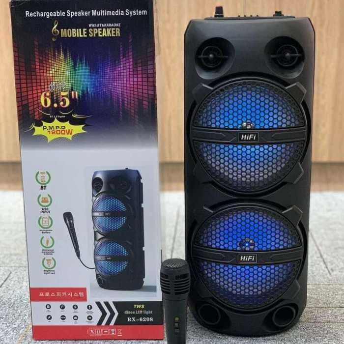 Портативная колонка музыкальный центр RX-6208 + микрофон