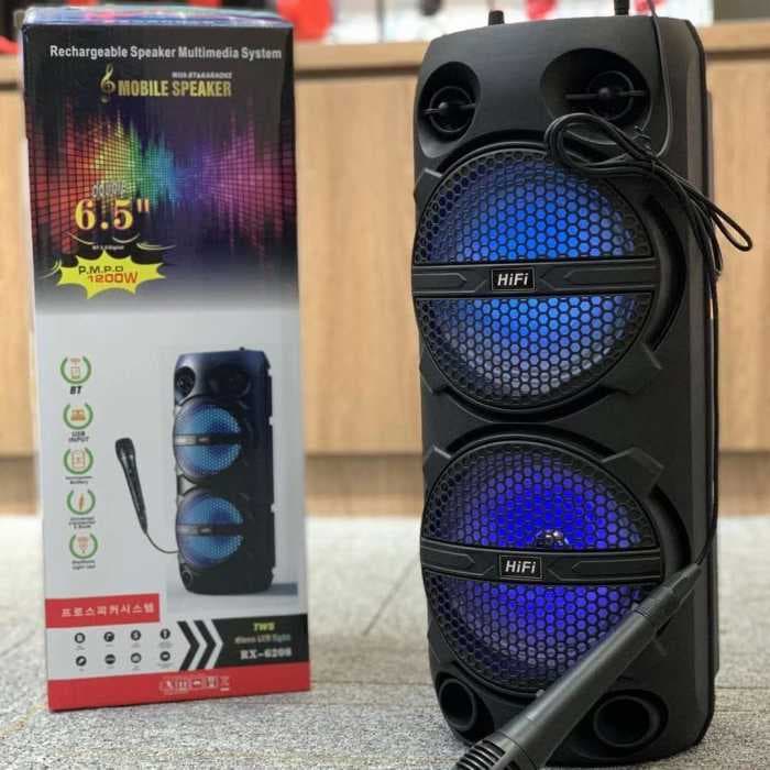 Портативная колонка музыкальный центр RX-6208 + микрофон