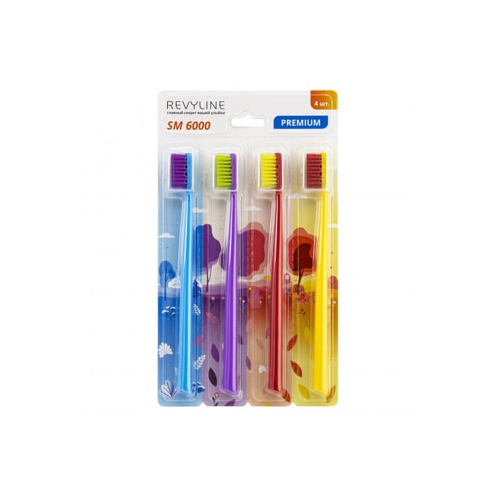 Набор зубных щеток Revyline SM6000, 4 шт