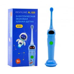 Детская электрическая звуковая зубная щетка Revyline RL 020 (синяя)