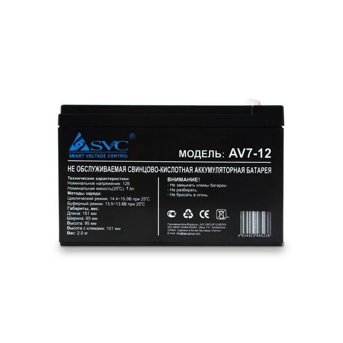 Батарея SVC 12В х 7Ач (AV 7-12), Черный