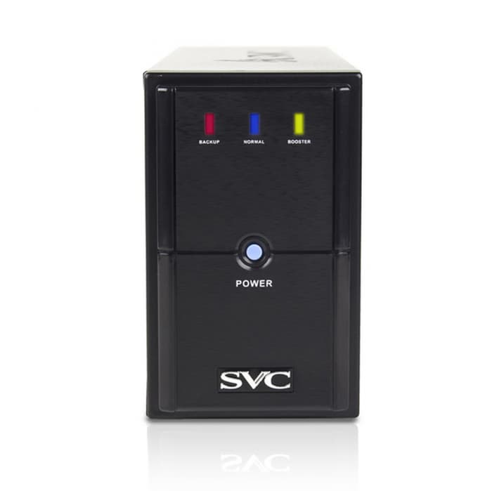 Источник бесперебойного питания UPS SVC V-650-L, 650VA(400W), Диапазон работы AVR: 165-275В, AVR в режиме Booster: 138-292В, Бат.: 12В/7.5 Ачх1шт., 3 вых.: 2 Shuko CEE7+1 IEC C13 (Bypass), Чёрный