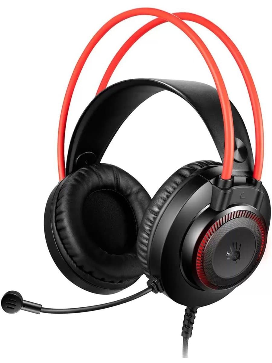 Наушники с микрофоном A4Tech Bloody G200, Black/Red, 20-20000Ghz, 100dB, 44dB(mic), mini jack 3.5 mm, 2m