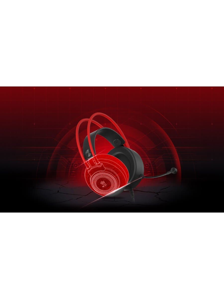Наушники с микрофоном A4Tech Bloody G200S, Black/Red, 20-20000Ghz, 100dB, 44dB(mic), USB, 2m