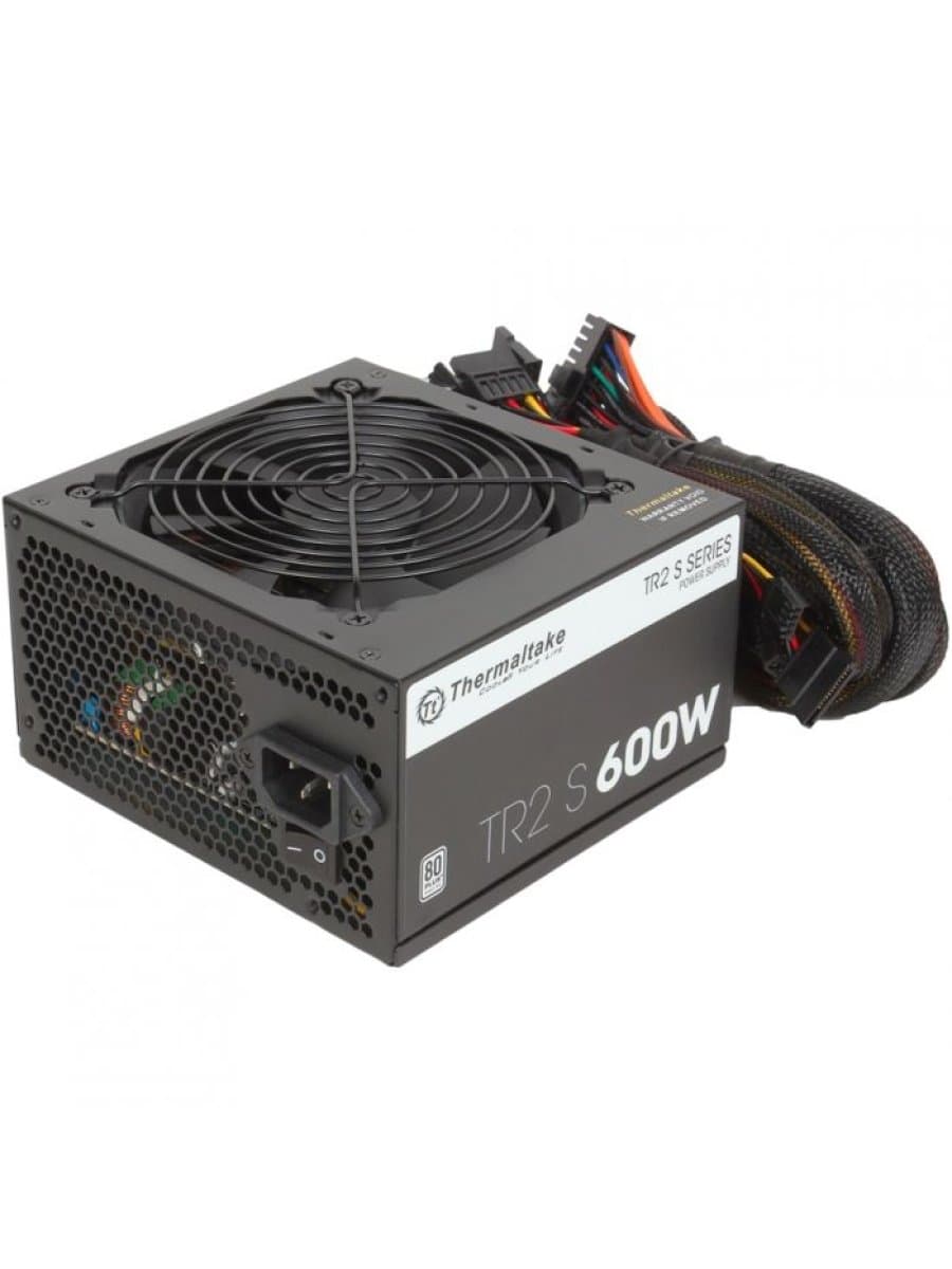 Блок питания 600W Thermaltake TR2 S 600W, ATX, 80 PLUS®, APFC, 20+4 pin, 4+4pin, 5*Sata, 4*Molex, 1*FDD, 2*PCI-E 6+2 pin, Вентилятор 12 см, Кабель питания, Чёрный[PS-TRS-0600NPCWEU-2]