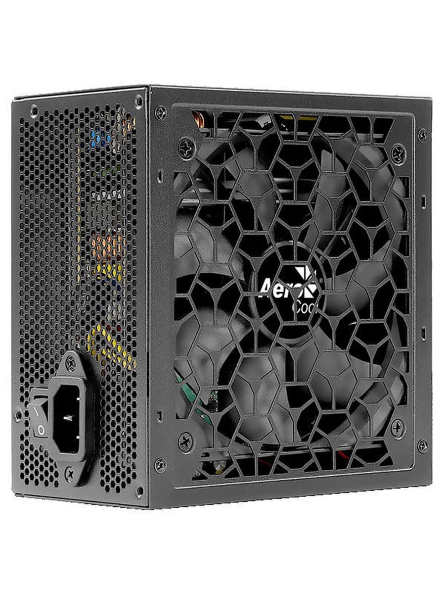Блок питания 650W Aerocool AERO WHITE 650, 650W, ATX, APFC, 80 PLUS Standart, 24+8 pin, 24+4 pin, 20+4 pin, 5*Sata, 3*Molex, 4*PCI-E 6+2 pin, вентилятор 12 см, кабель питания, чёрный